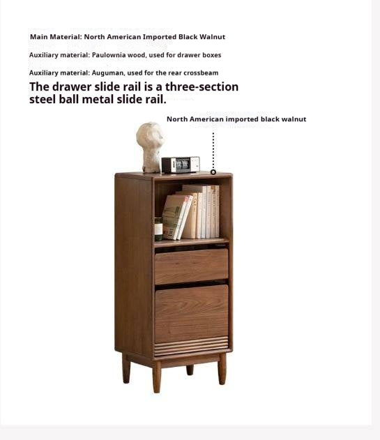 Black Walnut, Oak, Solid Longan Hardwood, Cherry, Ash Solid Wood Modern Side Cabinet