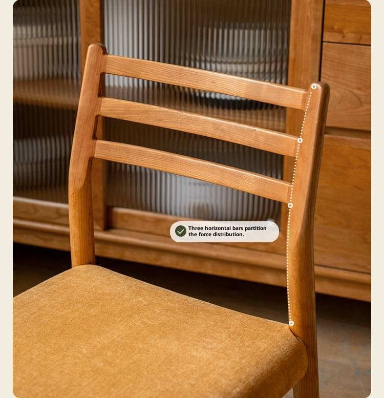 Set 4 pcs Cherry, Ash Solid Wood Artistic Retro Style Dining Chair