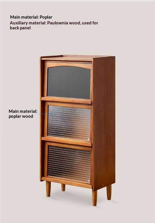 Poplar Solid Wood Vintage Style Flip Door Bookcase