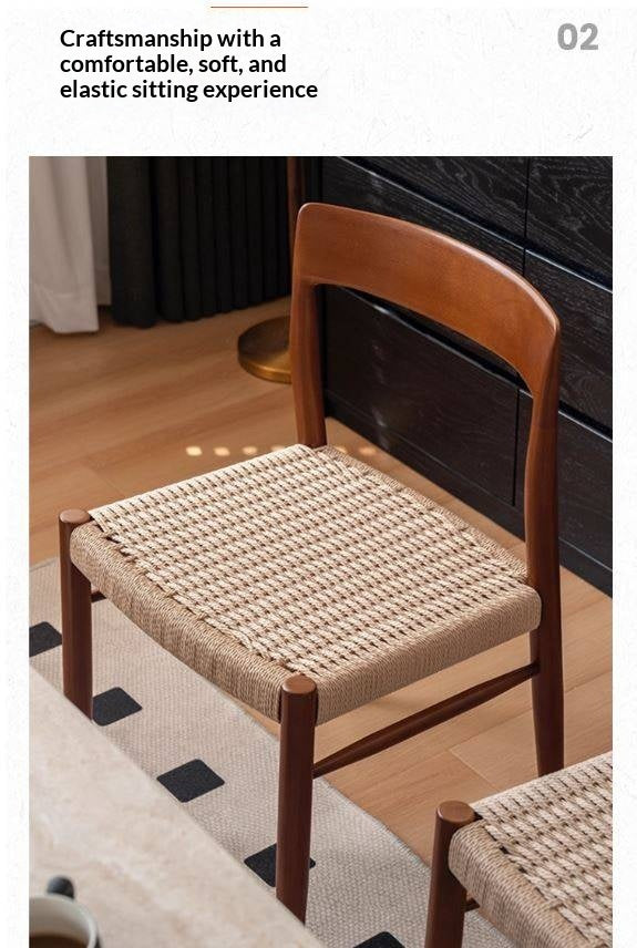 Set 4 pcs Ash, Beech, Cherry Solid Wood Dining Rope Chair