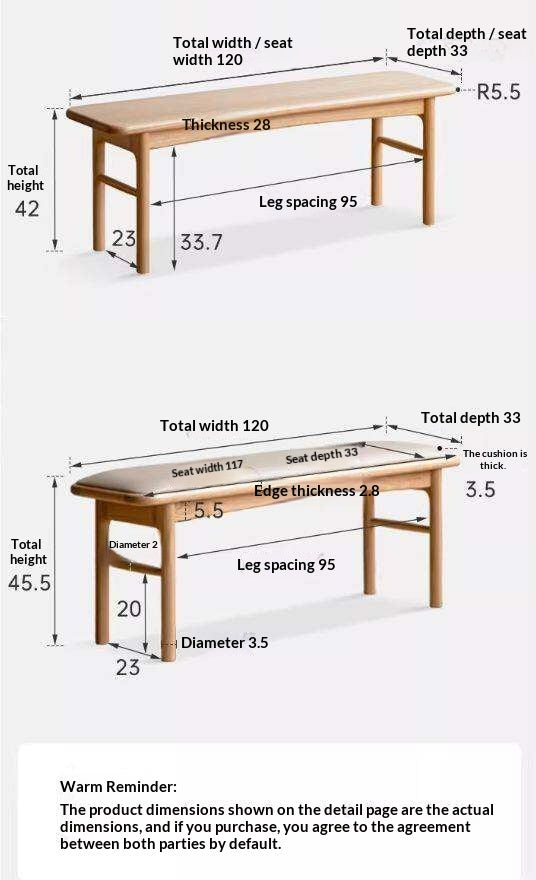 Oak Solid Wood Modern Soft Tea Stool