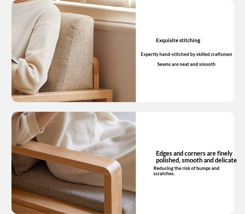 Oak, Ash Solid Wood Modern Dual-Use Sofa Bed