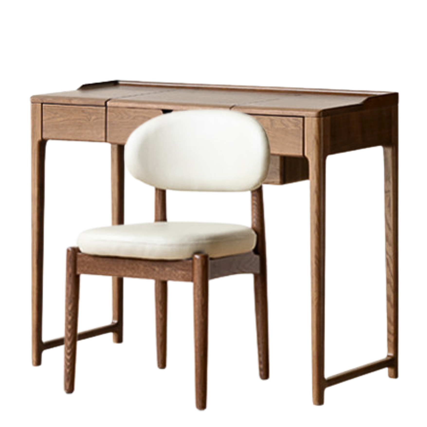 Black Walnut, Ash Solid Wood Flip Dressing Table.