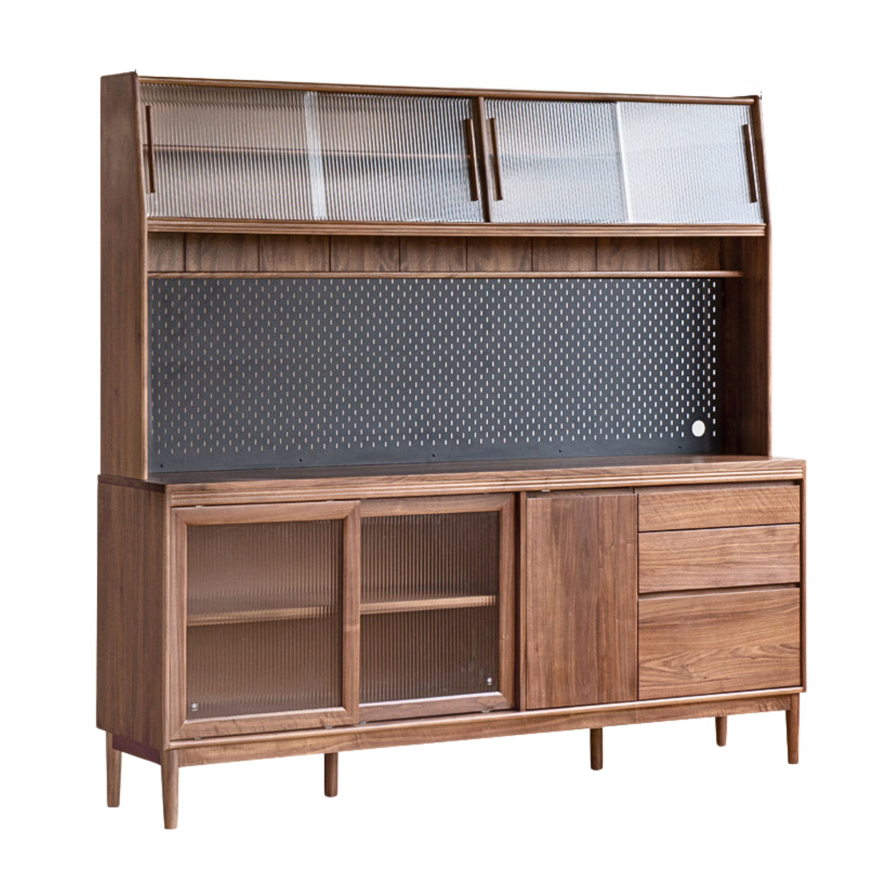 Black Walnut, Oak Solid Wood Rock Board Sideboard