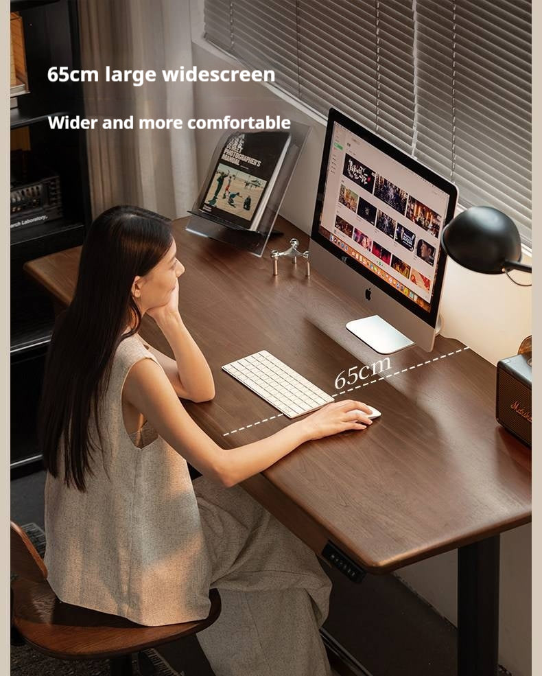 Black Walnut, Oak Solid Wood Lift-Top Office Desk