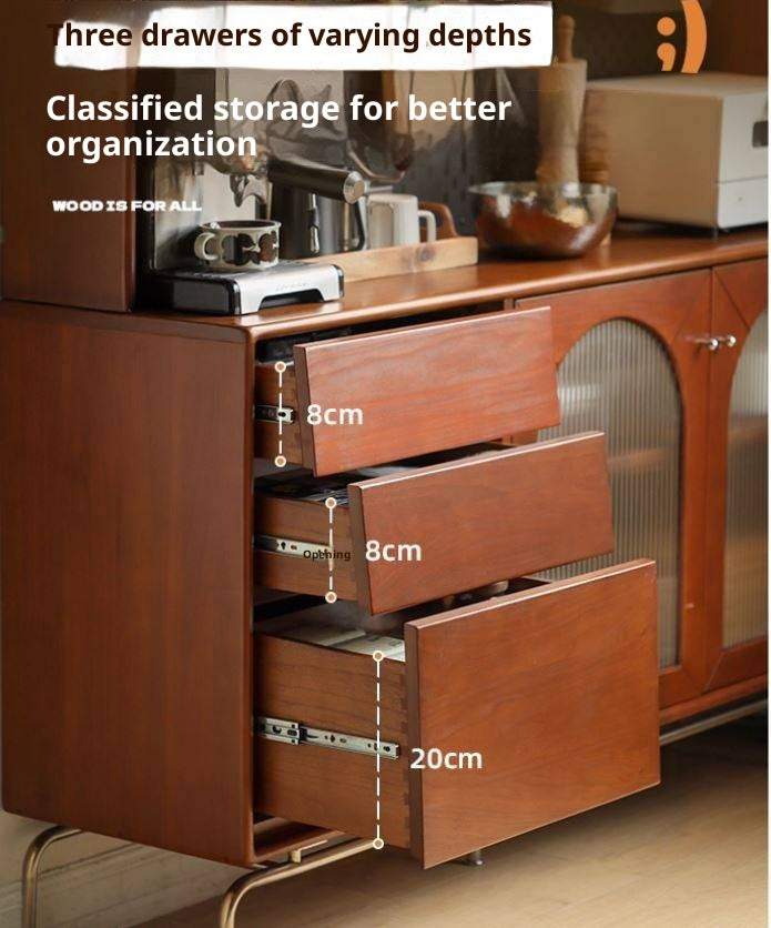 Poplar Solid Wood Style Retro Sideboard