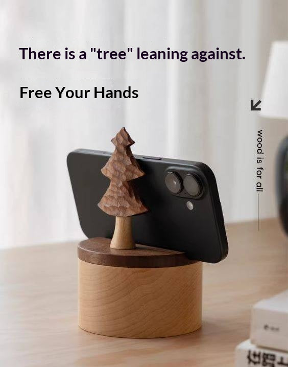 Black Walnut, Beech Solid Wood Phone Stand