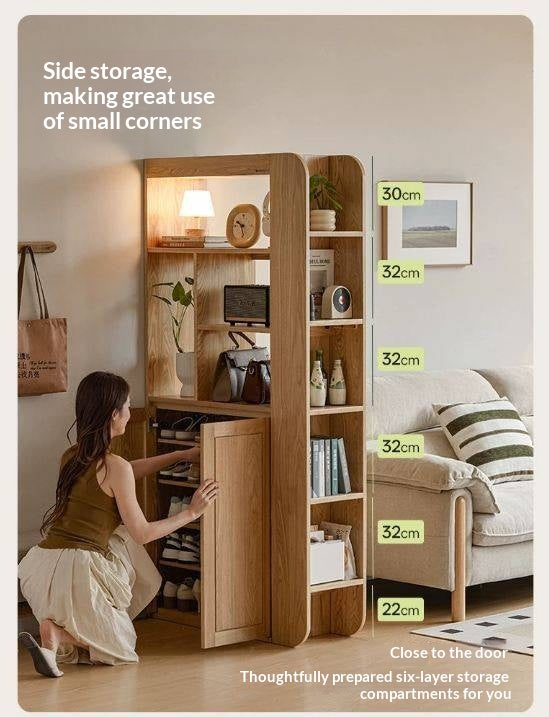 Ash Solid Wood Partition Cabinet