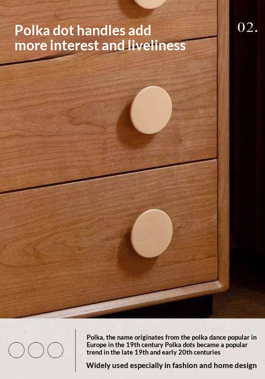 Cherry Solid Wood Side Cabinet with Drawer Storage and Antique Accents