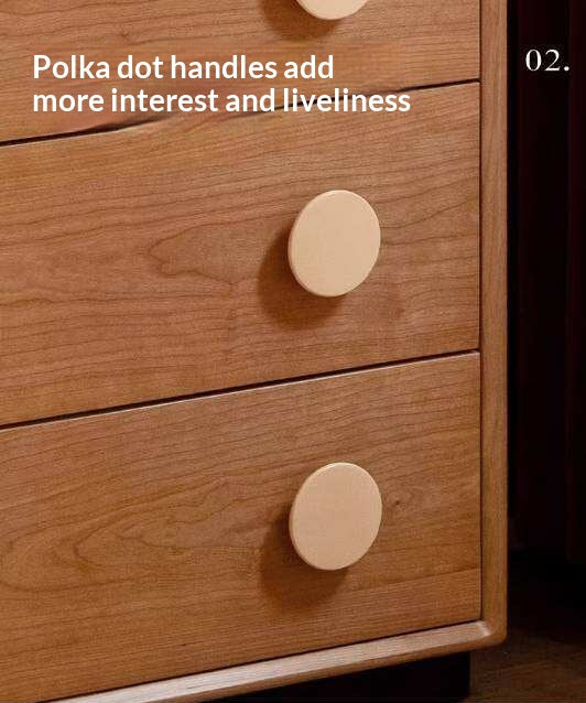 Cherry Solid Wood Side Cabinet with Drawer Storage and Antique Accents