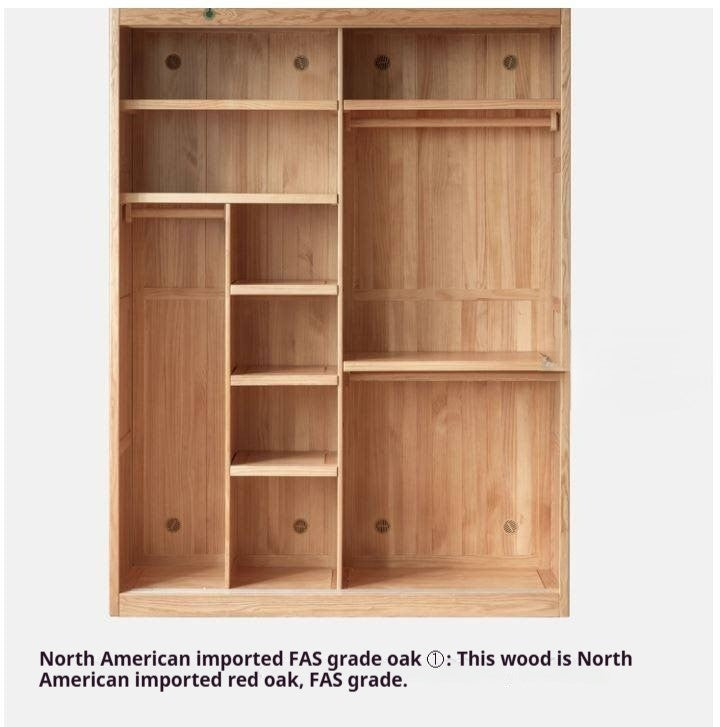 Oak Solid Wood Modern Wardrobe.