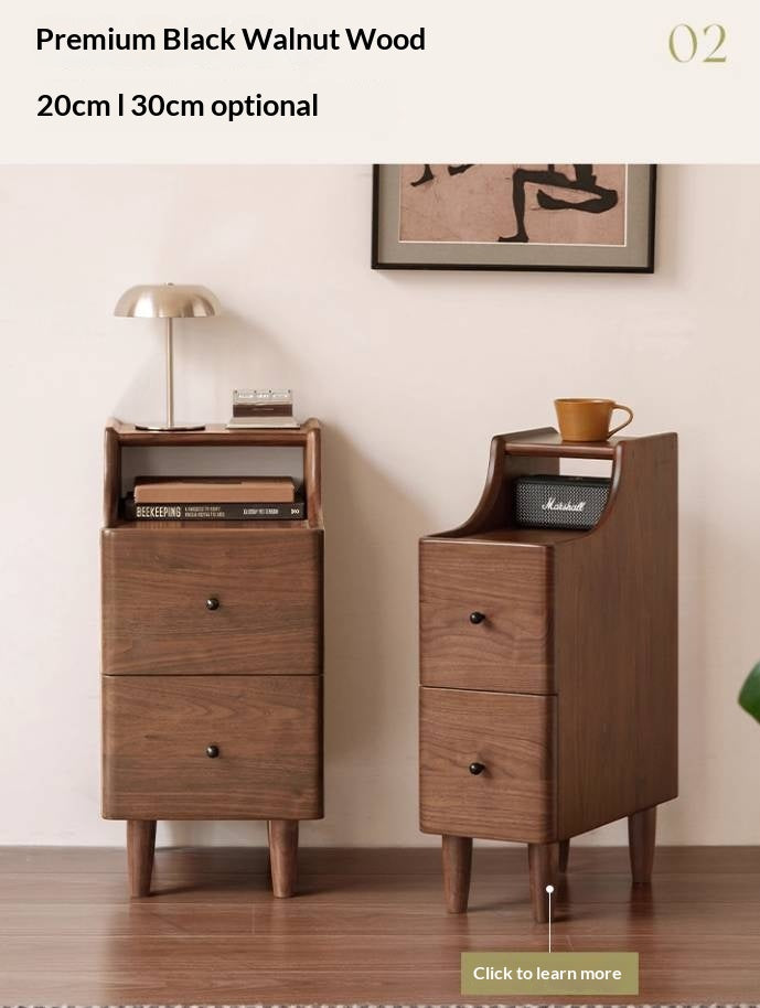 Solid Rubberwood Cream Style Nightstand
