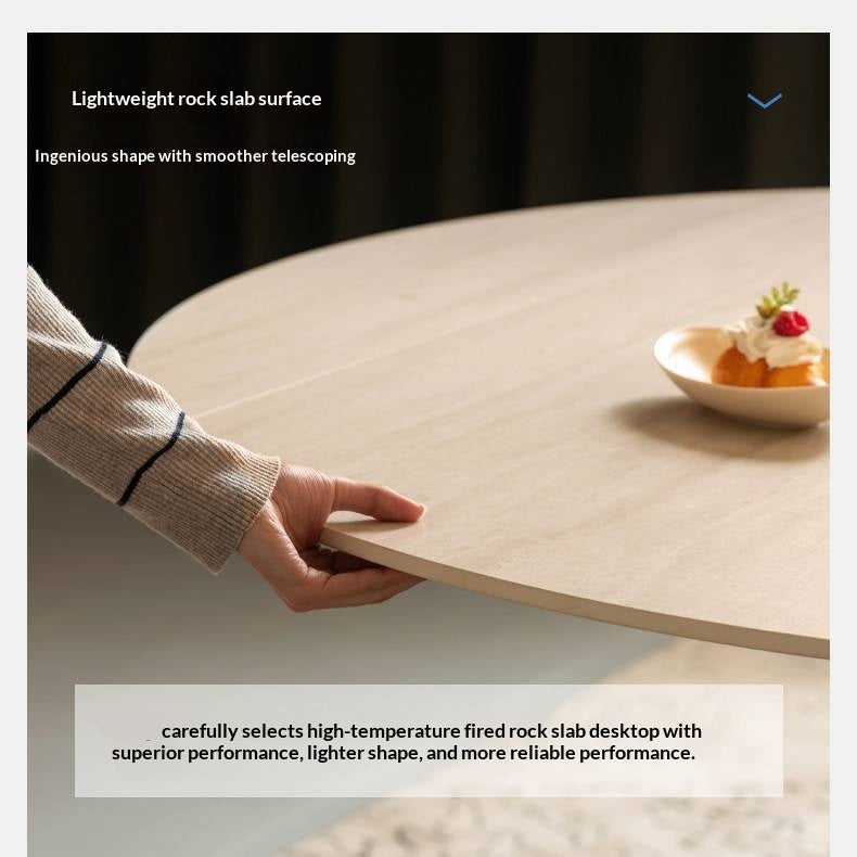 Tulipwood Solid Wood Rock Plate Round Table with Folding Feature