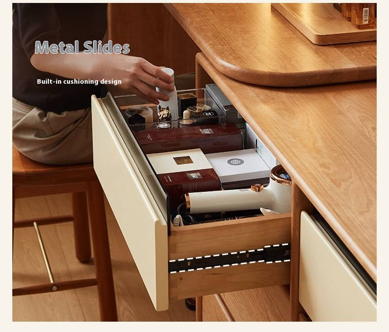 Cherry, Tulipwood Solid Wood Modern Style Vanity Table.