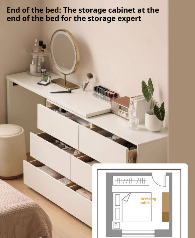 Poplar Solid Wood Makeup Table and Stretchable Vanity Table.