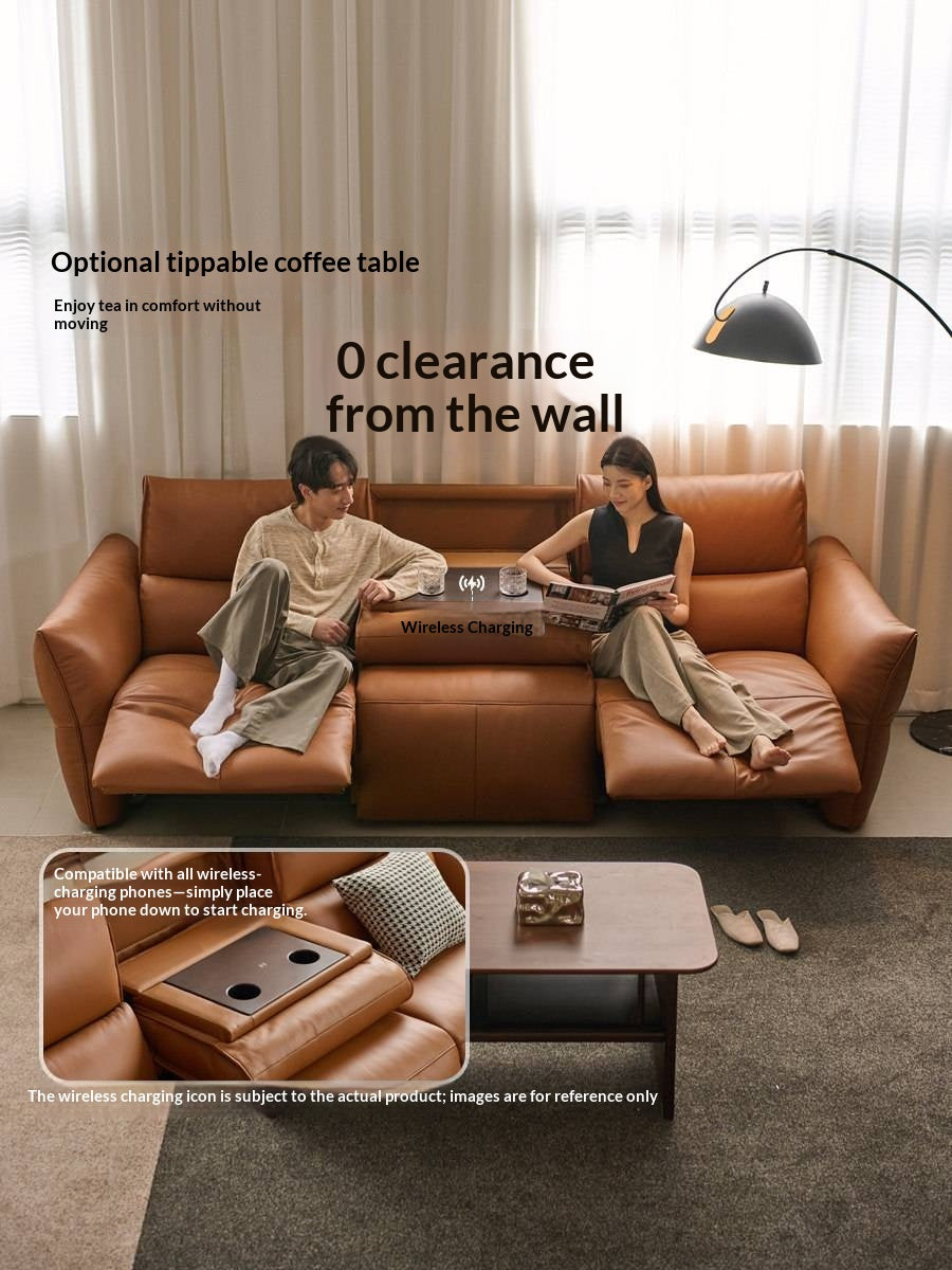 Genuine Leather Electric Luxury High Backrest Sofa