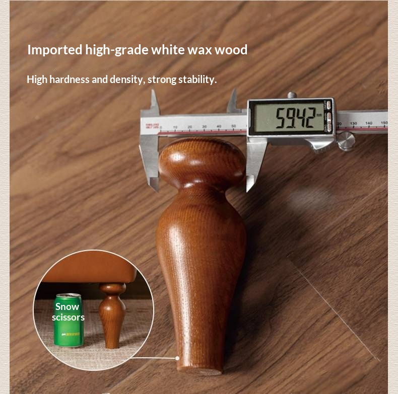 Ash Solid Wood Fabric Retro Edge Detachable Washable Soft Leaning Bed