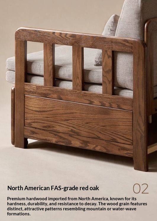 Oak Solid Wood Spindle Daybed with Trundle and Storage Drawers