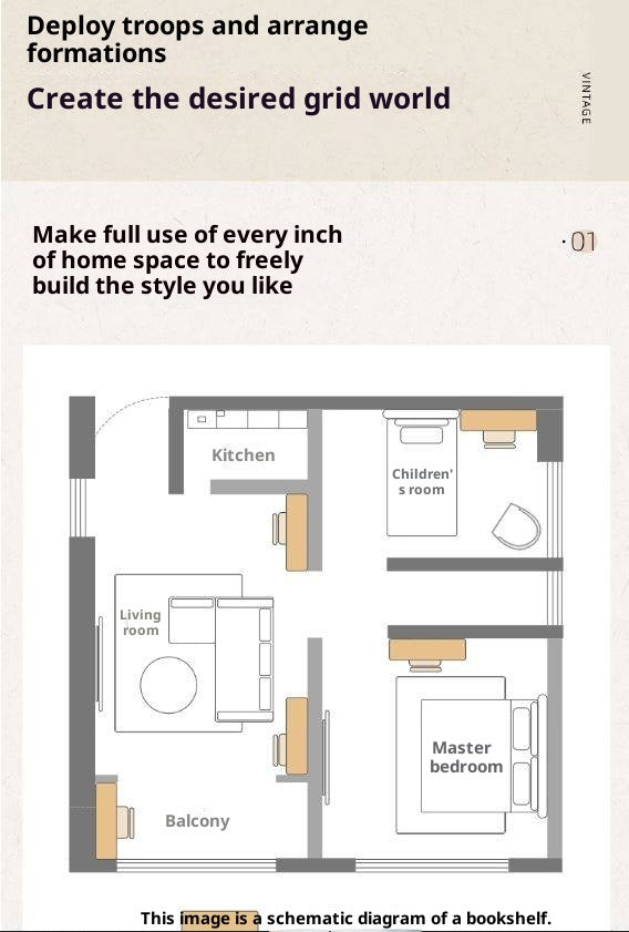 Poplar Solid Wood Antique Style Bookcase