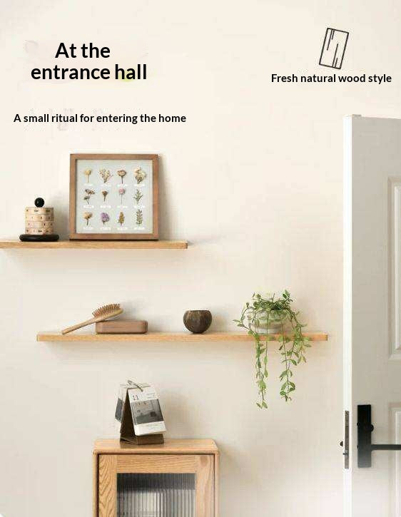 дубль Oak, Black Walnut Solid Wood Wall Shelf Bookshelf Hanging Storage Rack-