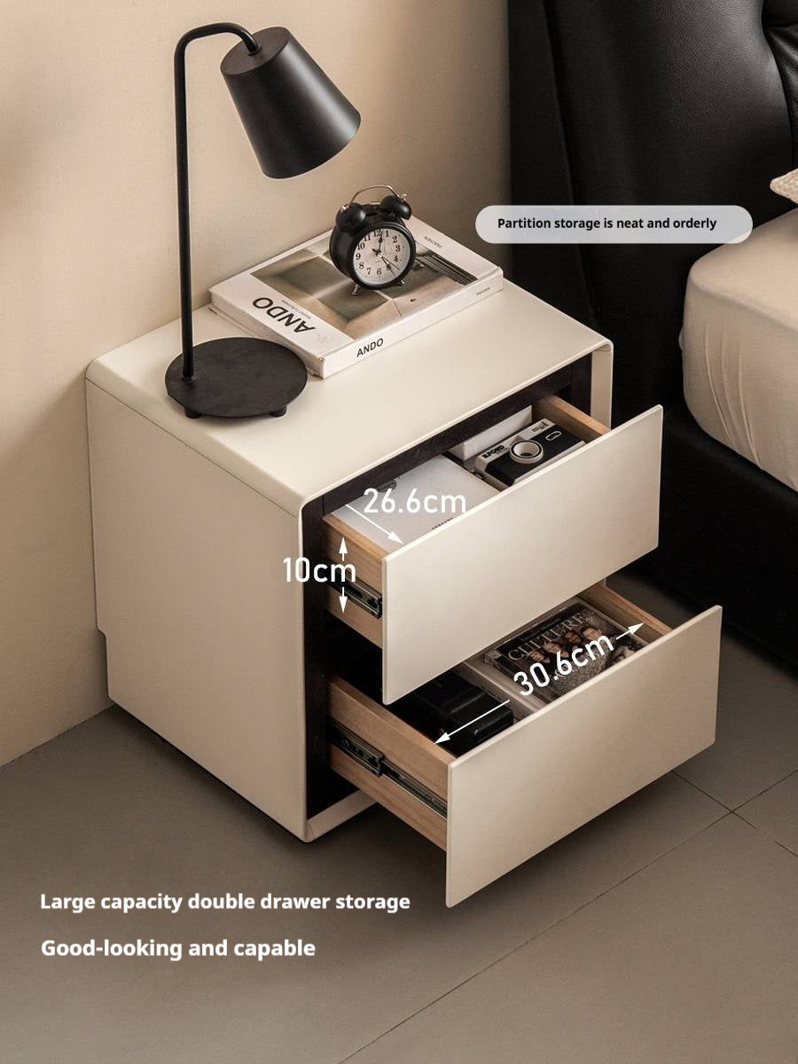 Solid Rubberwood Modern Minimalist Nightstand