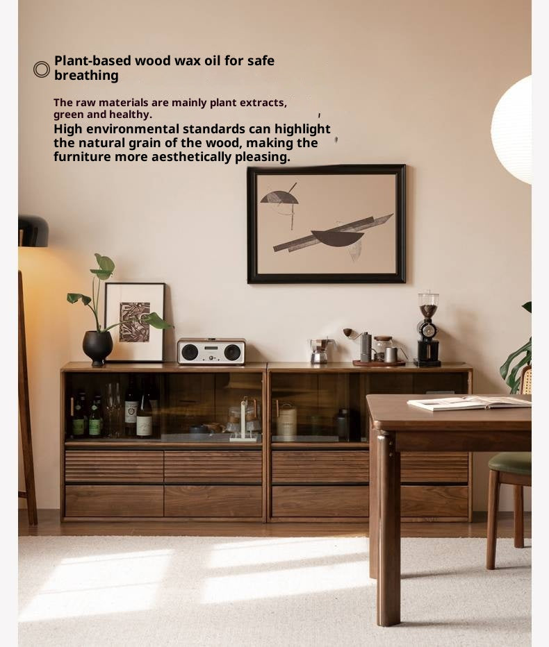 Black Walnut Solid Wood Italian Light Luxury Bookcase