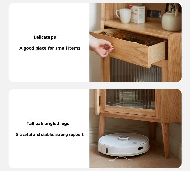 Oak Solid Wood Corner Nordic Storage Cabinet