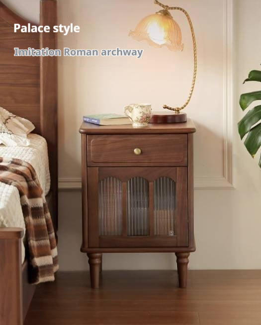 Black Walnut Solid Wood American Retro Nightstand