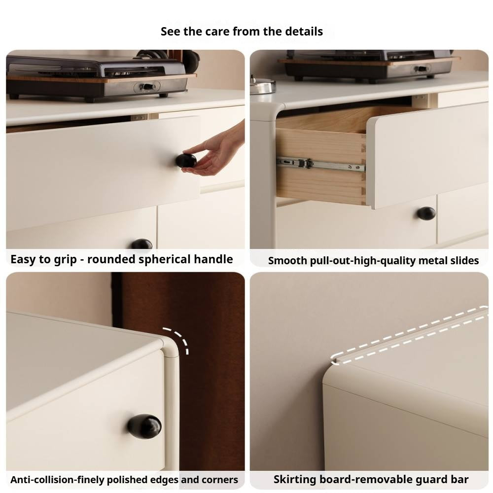 Solid Rubberwood Modern Drawer Chest