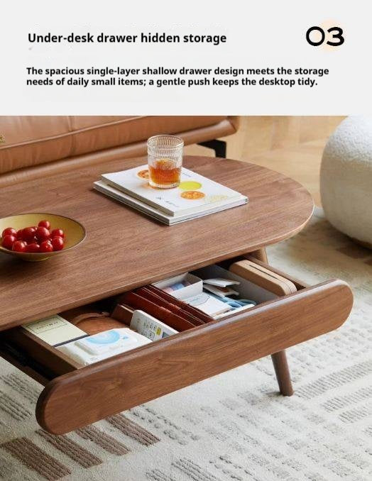 Black Walnut Solid Wood Capsule Coffee Table