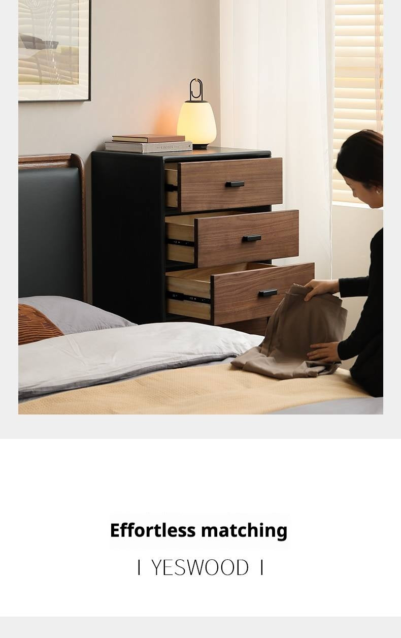 Oak Solid Wood Italian Light Luxury Chest of Drawers.