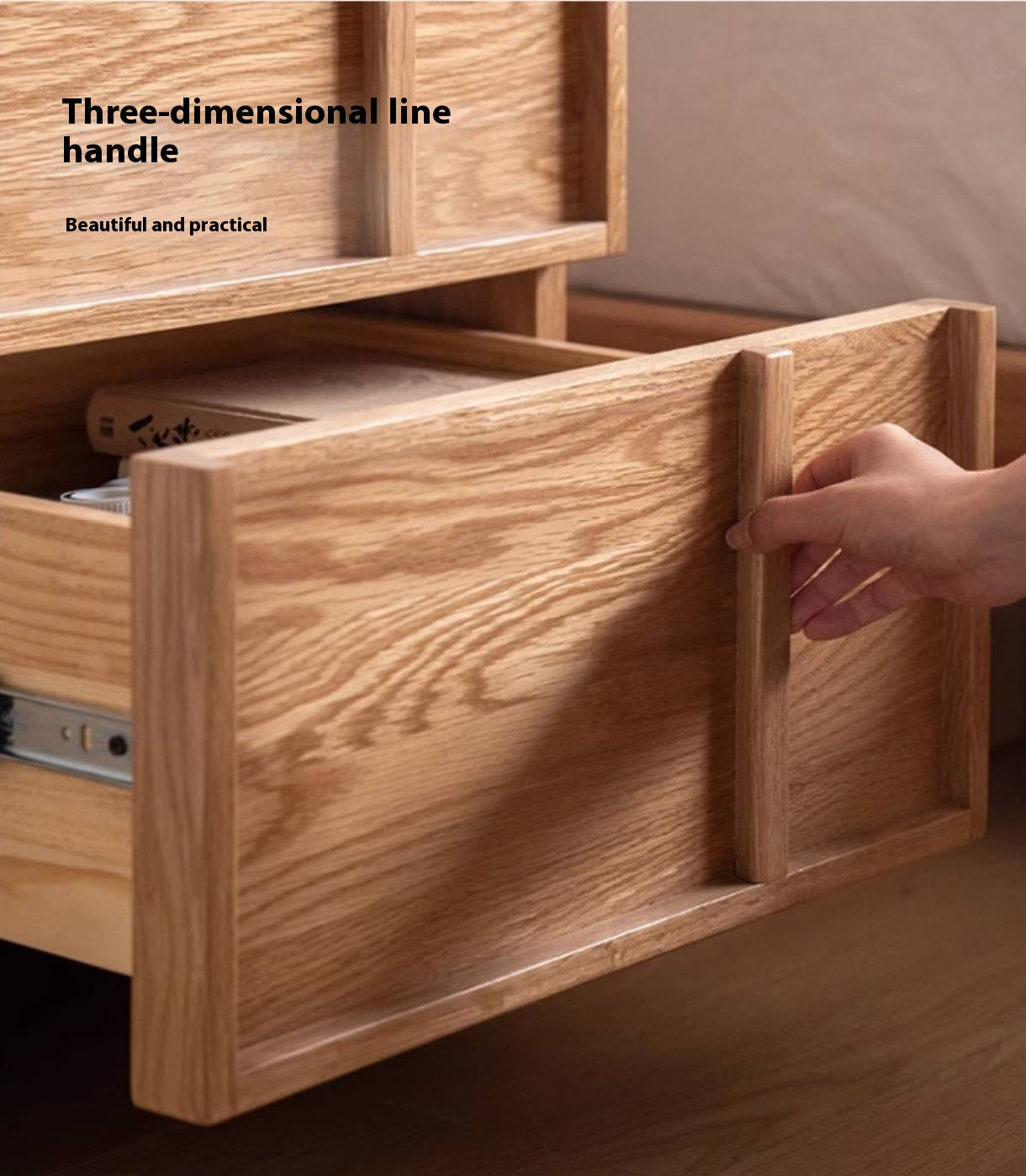 Red Oak, White Oak, White Ash Solid Wood Two-drawer Nightstand