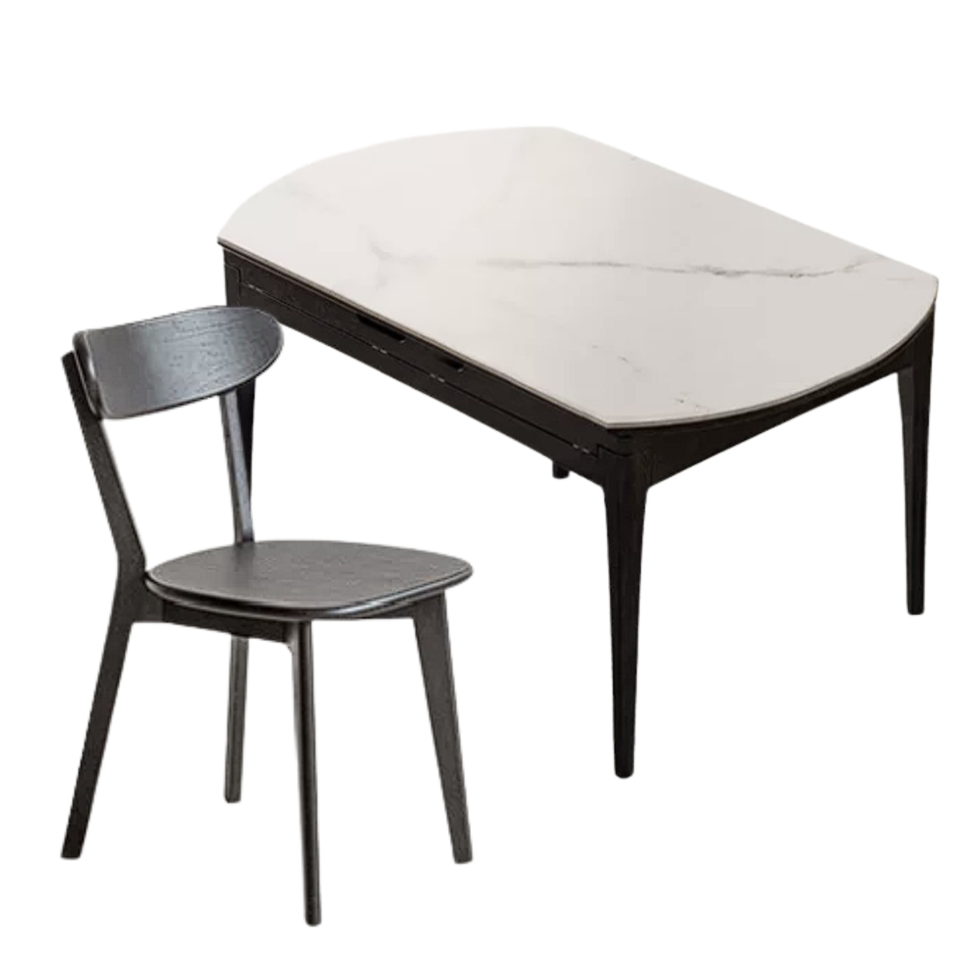 Oak Solid Wood Light Luxury Rock Slab Folding Dining Table