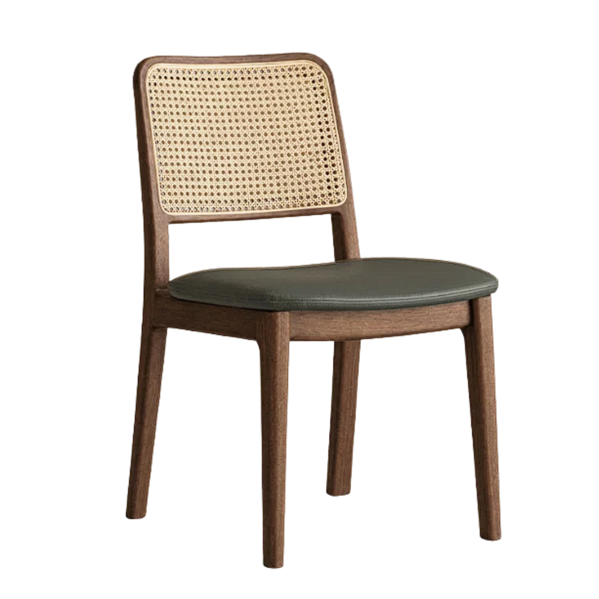 Set 4 pcs Black Walnut, Oak, Ash, Sandalwood Solid Wood Cane Back Dining Chair
