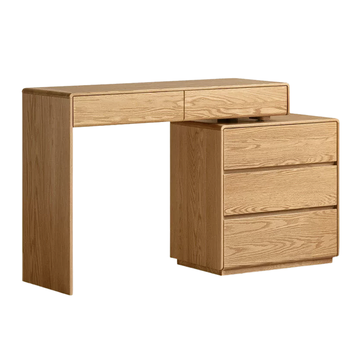 Oak, Ash Solid Wood Retractable Vanity Table Storage Cabinet