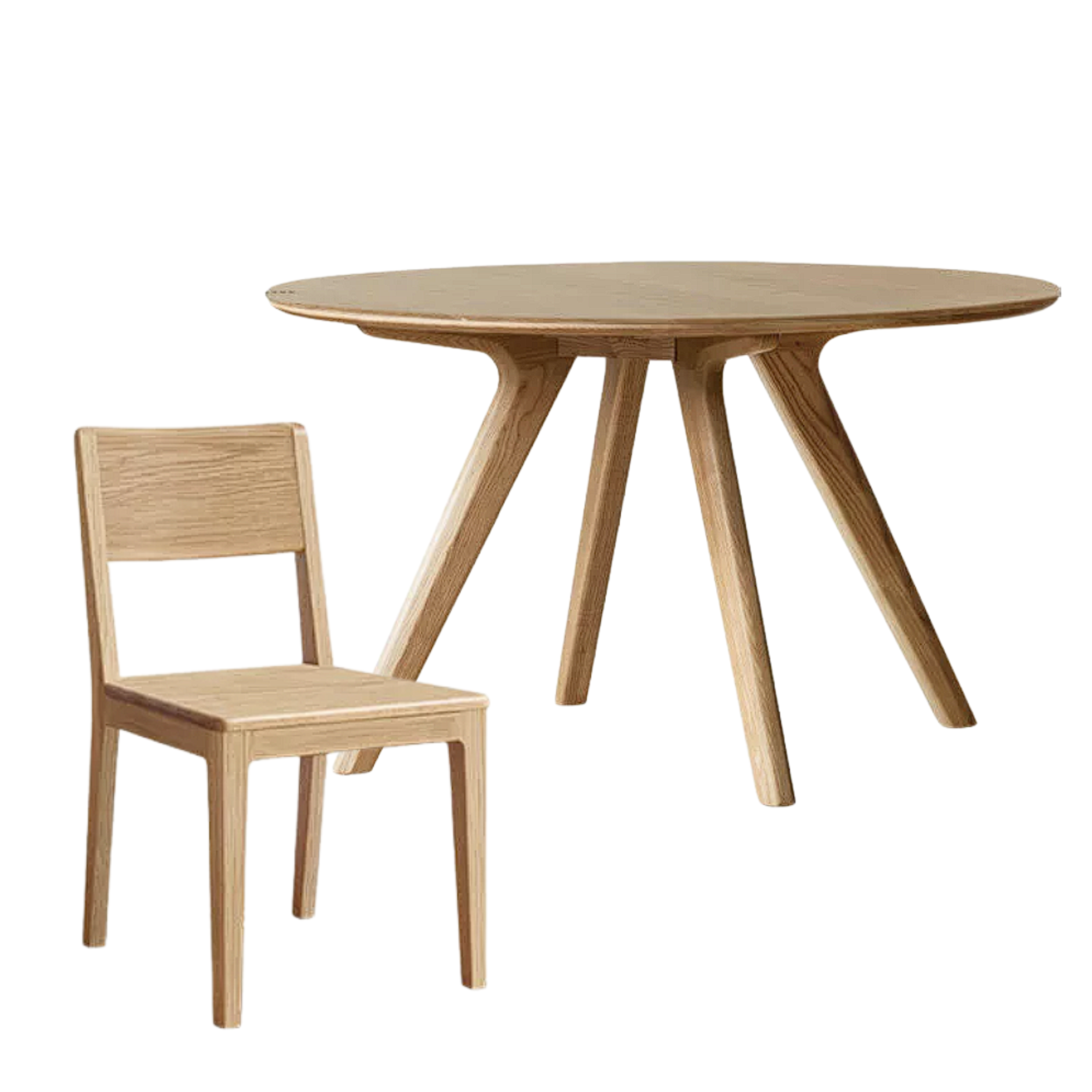 Ash Solid Wood Modern Rock Round Table.
