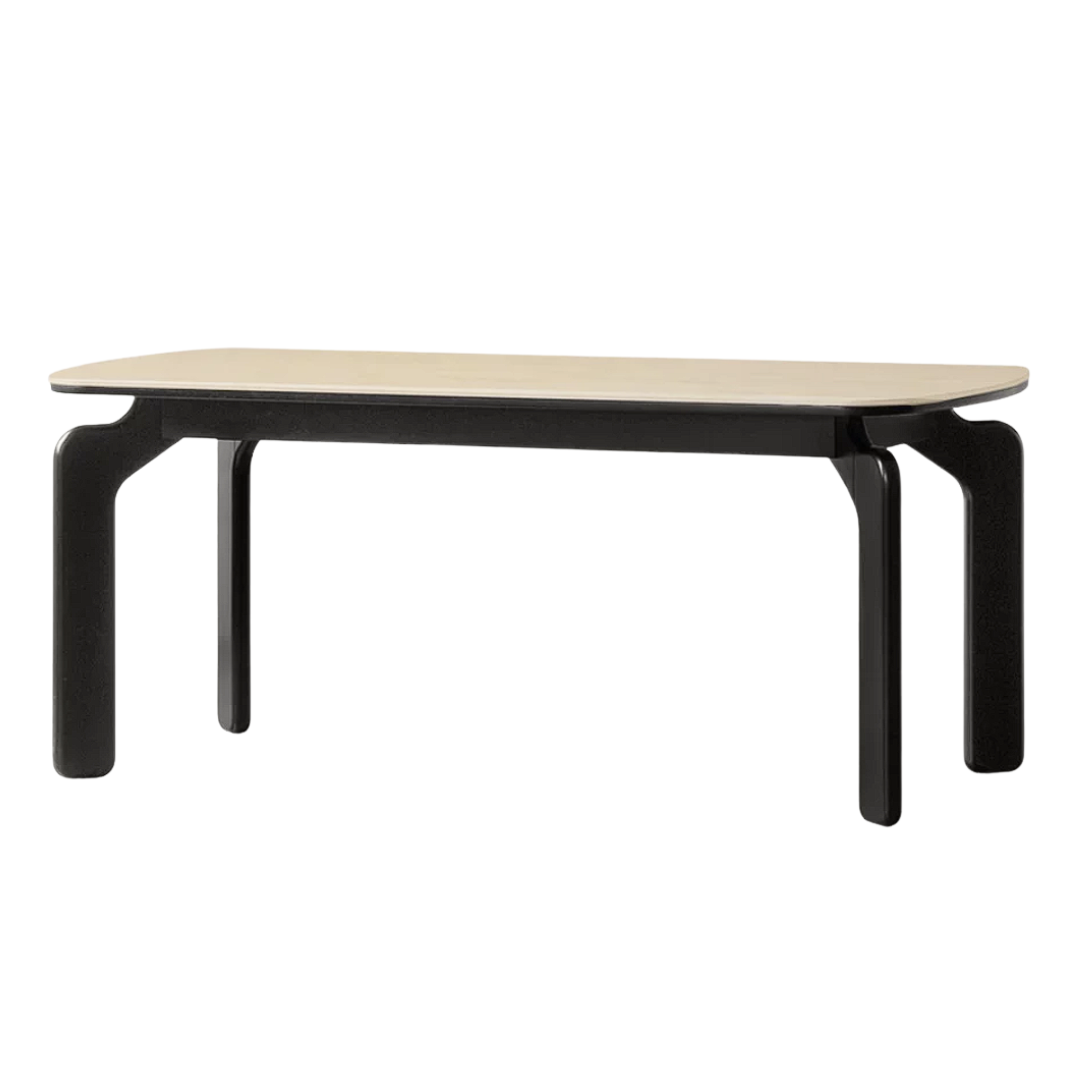 Solid Rubberwood Dining Table with Curved Splayed Legs
