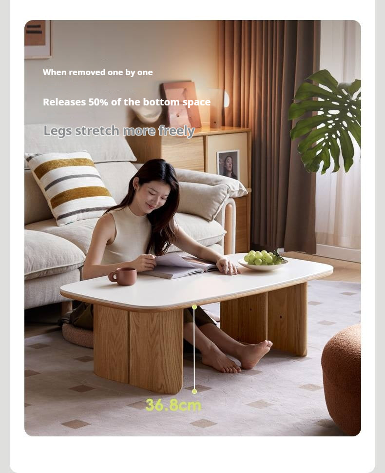 Oak Solid Wood Modern Slab Coffee Table