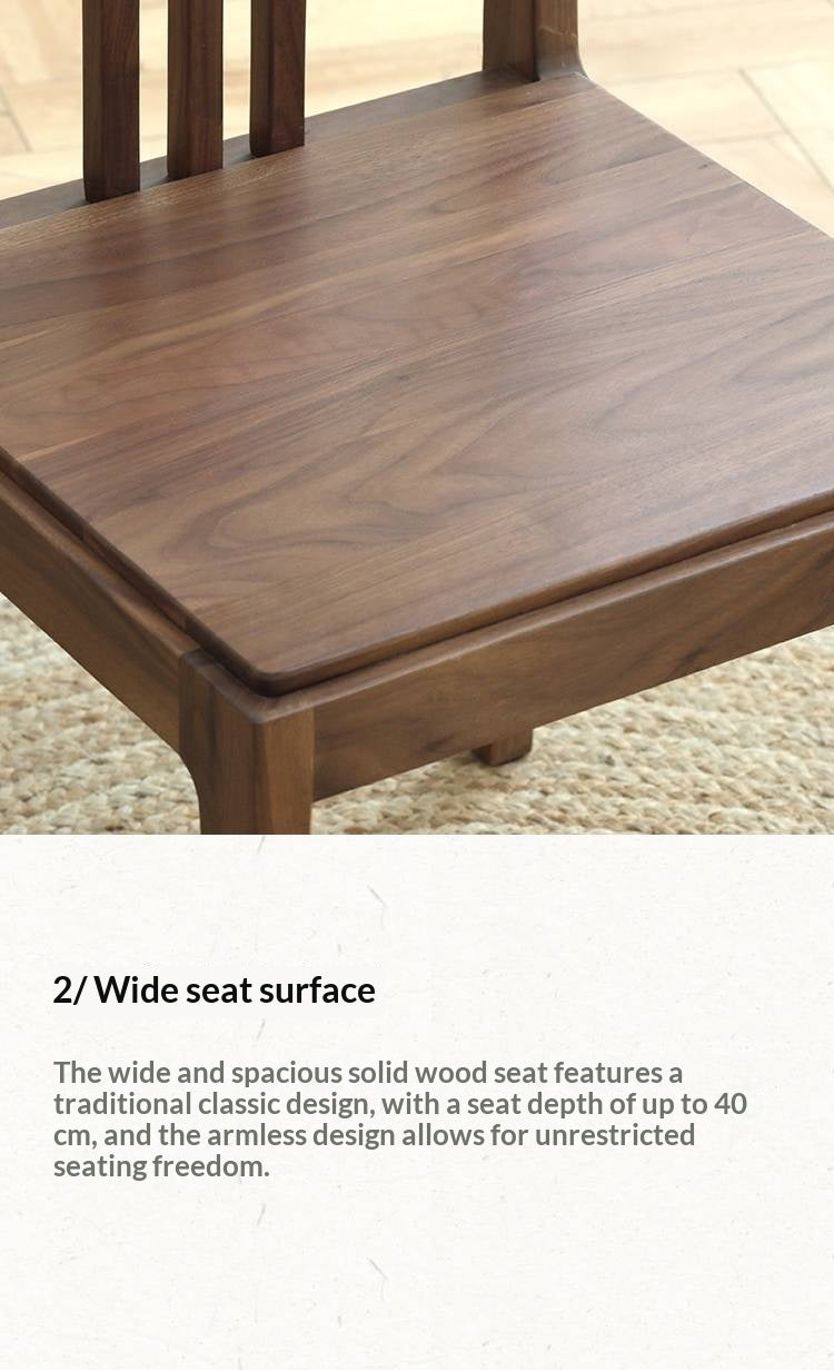 Set 4 pcs Black Walnut, Ash Solid Wood Dining Chair with Backrest 4pcs