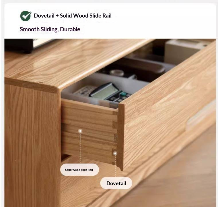 Solid RubberWood, Oak Solid Wood TV Cabinet Floor Combination,