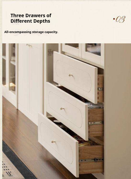 Solid RubberWood Bookcase White With Glass Door French Cream Style