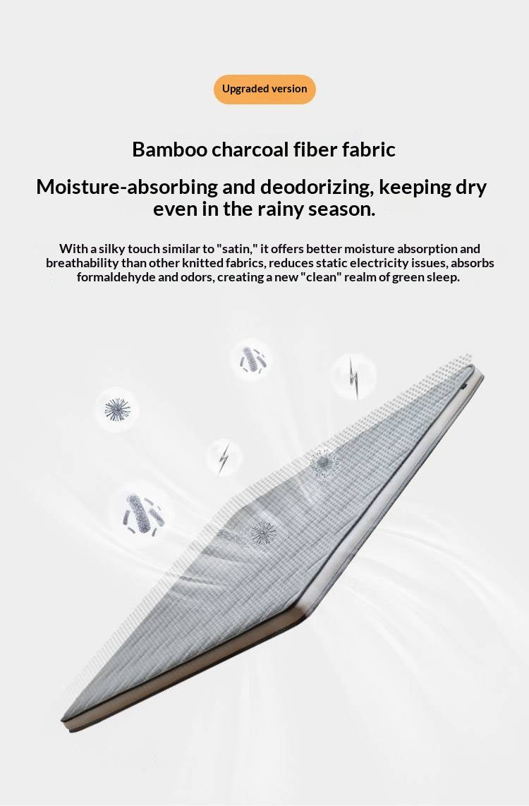Eco-Friendly Coconut Palm and Bamboo Charcoal Latex Mattress — Zero-Glue, Antibacterial, Breathable, Thin Design