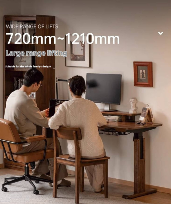 Black Walnut, Oak, Sandalwood, Ash Solid Wood Electric Elevating Desk