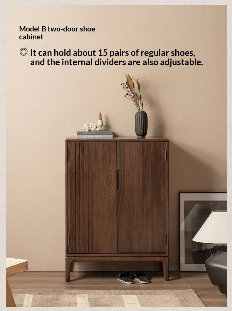 Black walnut, Ash Solid Wood Large Capacity Shoe Cabinet