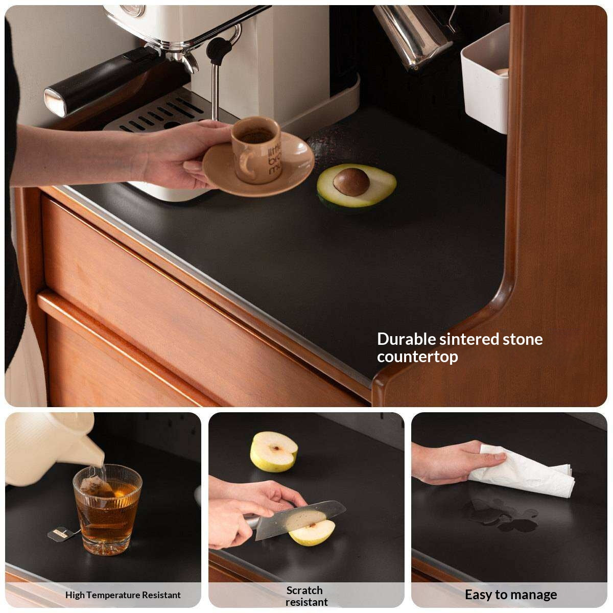 Poplar Solid Wood Vintage Style Sideboard with Dining Room Storage