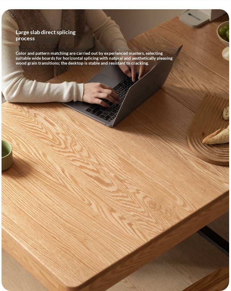 Oak Solid Wood Telescopic Dining Table Sideboard Integrated