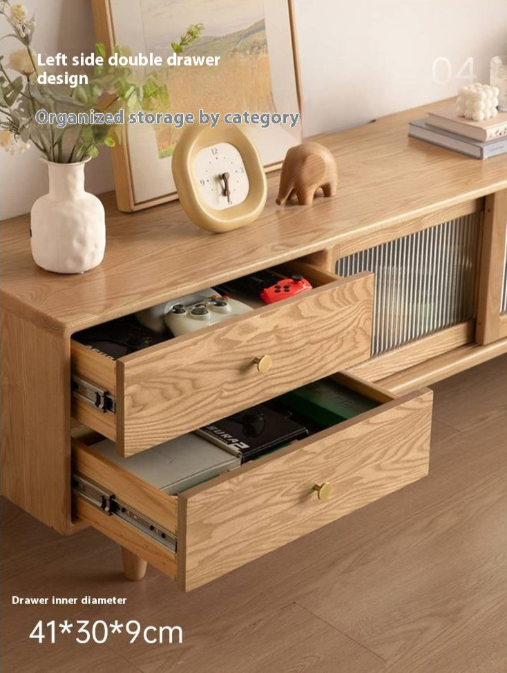 Ash Solid Wood Modern TV Cabinet