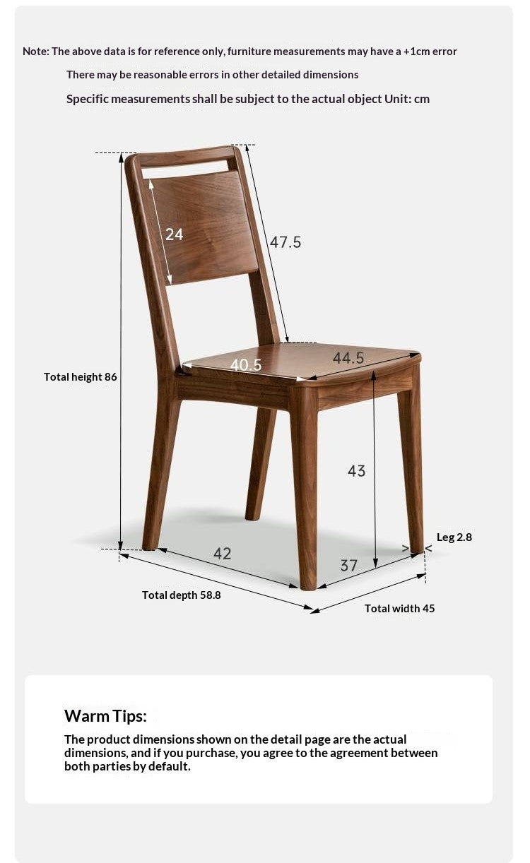 Set 4 pcs Black Walnut, White Ash, Oak, Sandalwood Solid Wood Dining Chair High Back