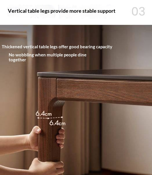 Oak Solid Wood Modern Minimalist Rock Plate Dining Table