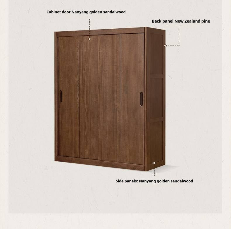 Golden Sandalwood Solid Wood Wardrobe